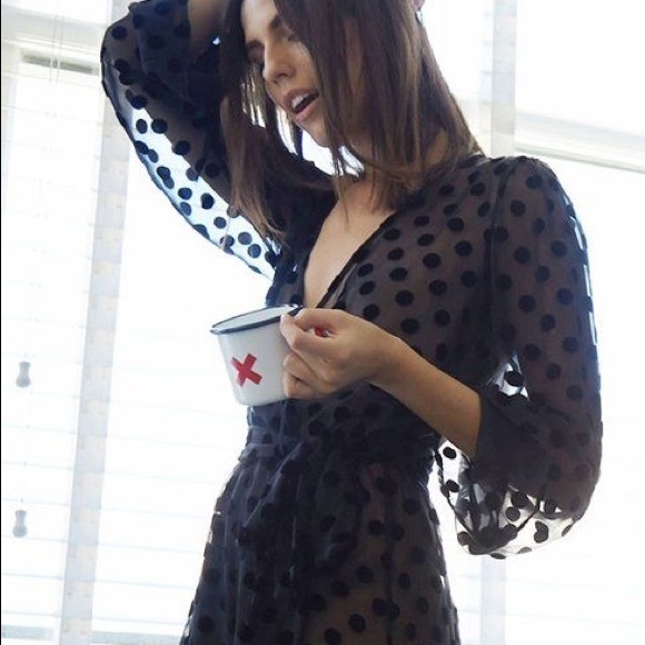 Stone Cold Fox Velvet Dot Robe - Picture 2 of 6